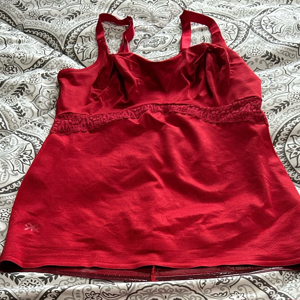 Ruby Ribbon Heritage Lace Cami 36 Ruby Red